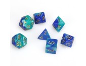 Chessex - 26459 Gemini Blue-Teal Dice w/ Gold Numbers