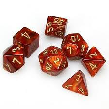 CHX27414 Scarab Scarlet dice w/ Gold numbers