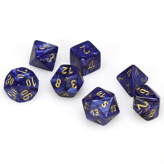 Chessex CHX27427 Scarab Royal Blue Dice w/ Gold Numbers