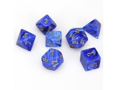 Chessex - 27436 Vortex Blue Dice w/ Gold Numbers
