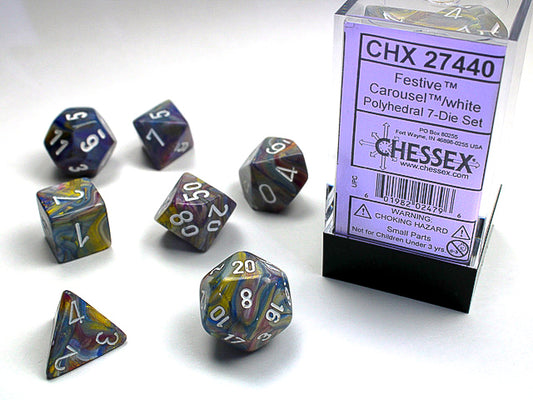 Chessex CHX27440 Festive Carousel Dice w/ White Numbers