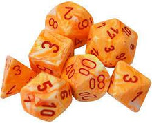 CHX27453 Festive Sunburst dice w/ Red numbers