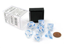 Chessex - 27581 Borealis Luminary Icicle Dice w/Light Blue Numbers
