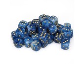 Chessex - 27889 D6 Cube 12mm Phantom Teal Dice w/Gold Pips