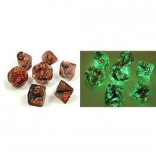 Chessex 30040 Lab Dice Nebula Luminary Copper Matrix w/Orange Numbers