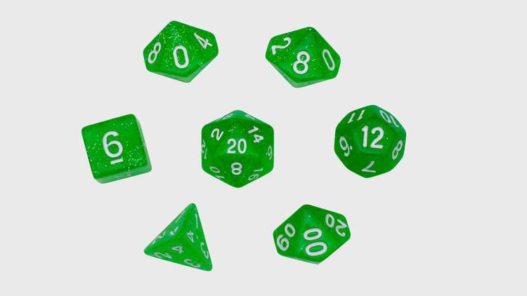 SkullSplitter Fae Echos Glitter Green Dice