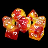 Fireball Dice w/White Numbers