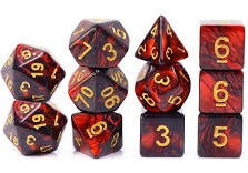 Nightmare Dice w/Gold Numbers 11pc set