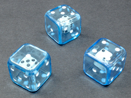 Koplow Single 19mm d6 Double Dice Blue/white