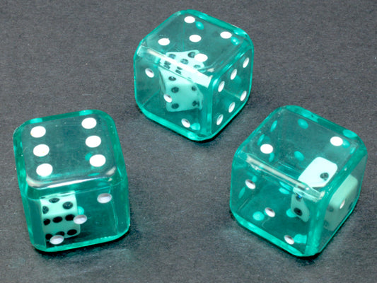 Koplow Single 19mm d6 Double Dice Green/White