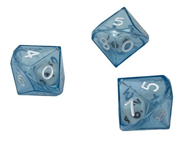 Koplow KOP12593 10 Sided Double Dice Blue Translucent