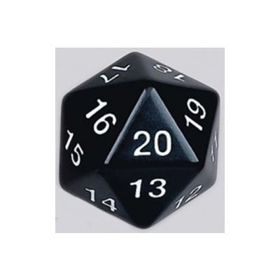 Koplow KPL11676 D20 55mm Black w/ White Numbers