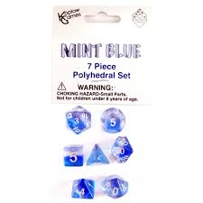 Koplow Mint Blue Dice 7-set KPL19415