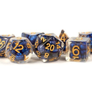 MDG LIC692 Royal Blue Pearl Beads dice w/ Gold numbers