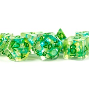 MDG LIC694 Sea Foam Green Pearl Beads dice w/ Dark Green numbers