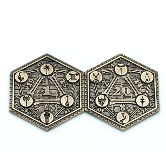 TwoFaad - Retro Color D20 Metal Coins