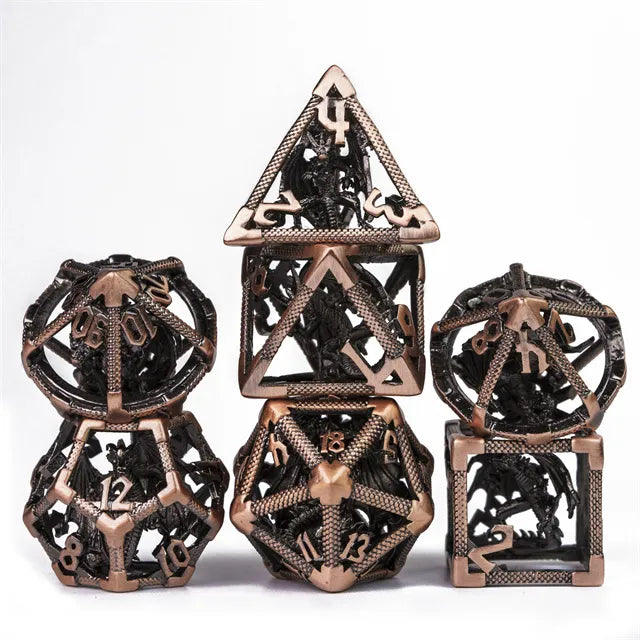 TwoFAAD - Hollow Metal Dragon Copper 7 Die Sets
