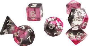 Sirius Dice Pink Black & Clear Dice w/ White numbers SDZ000201 