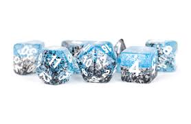 MDG LIC629 Blue dice w/ Black Particle & White numbers