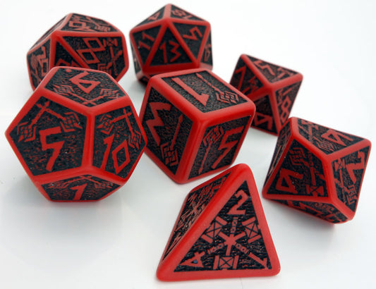 QWorkshop QWOSDWA04 Dwarven Dice Red with Black