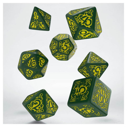 QWorkshop QWOSPAT30 Pathfinder: Strange Aeons Dice Green with Yellow