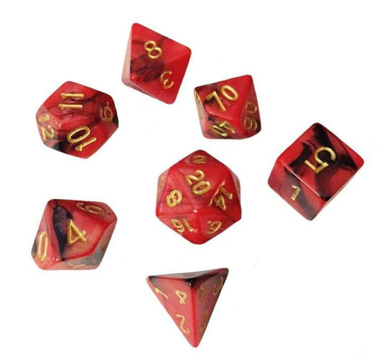SkullSplitter Red and Black Swirled Dice