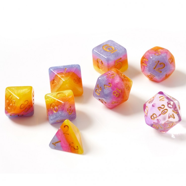 Sirius Dice SDZ000302 Tahitian Sunset Dice w/ Gold Numbers
