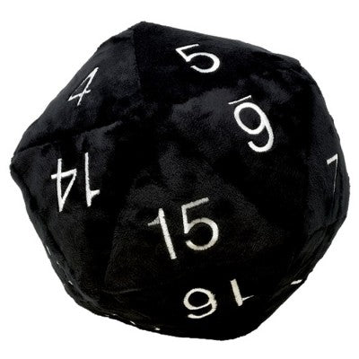 Plush Jumbo D20 Black w/white Numbers