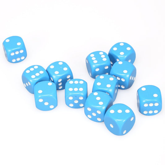 Chessex - 25616 D6 Cube 16mm Light Blue/White Dice Block