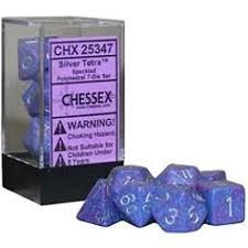 CHX25347 Speckled Silver Tetra Standard set of 7 dice.