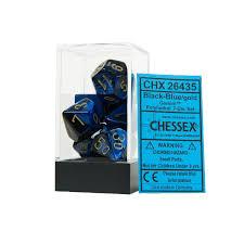 CHX26435 Gemini Black-Blue dice w/ Gold numbers