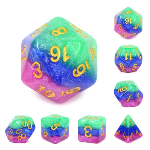 Mardis Gras Dice w/Gold Numbers