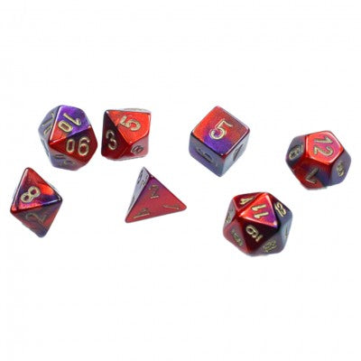 Chessex CHX20626 Mini-Polyhedral Gemini Purple-Red w/Gold