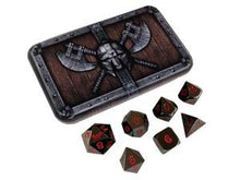 SkullSplitter Metal Dice Sets Black w/Red Numbers