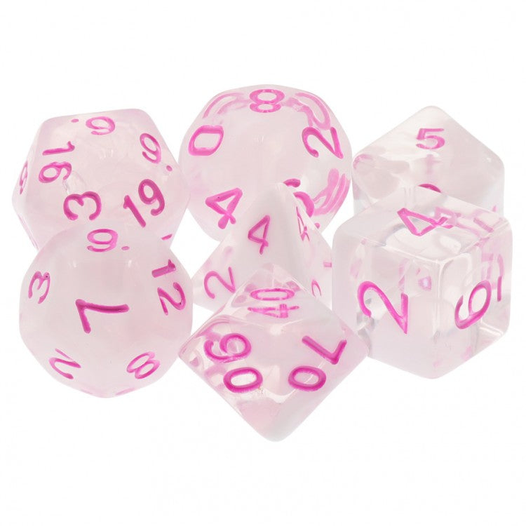 Tasty Minstrel Games TTTD5030 Candied Whispers Milky White w/Pink Numbers Dice